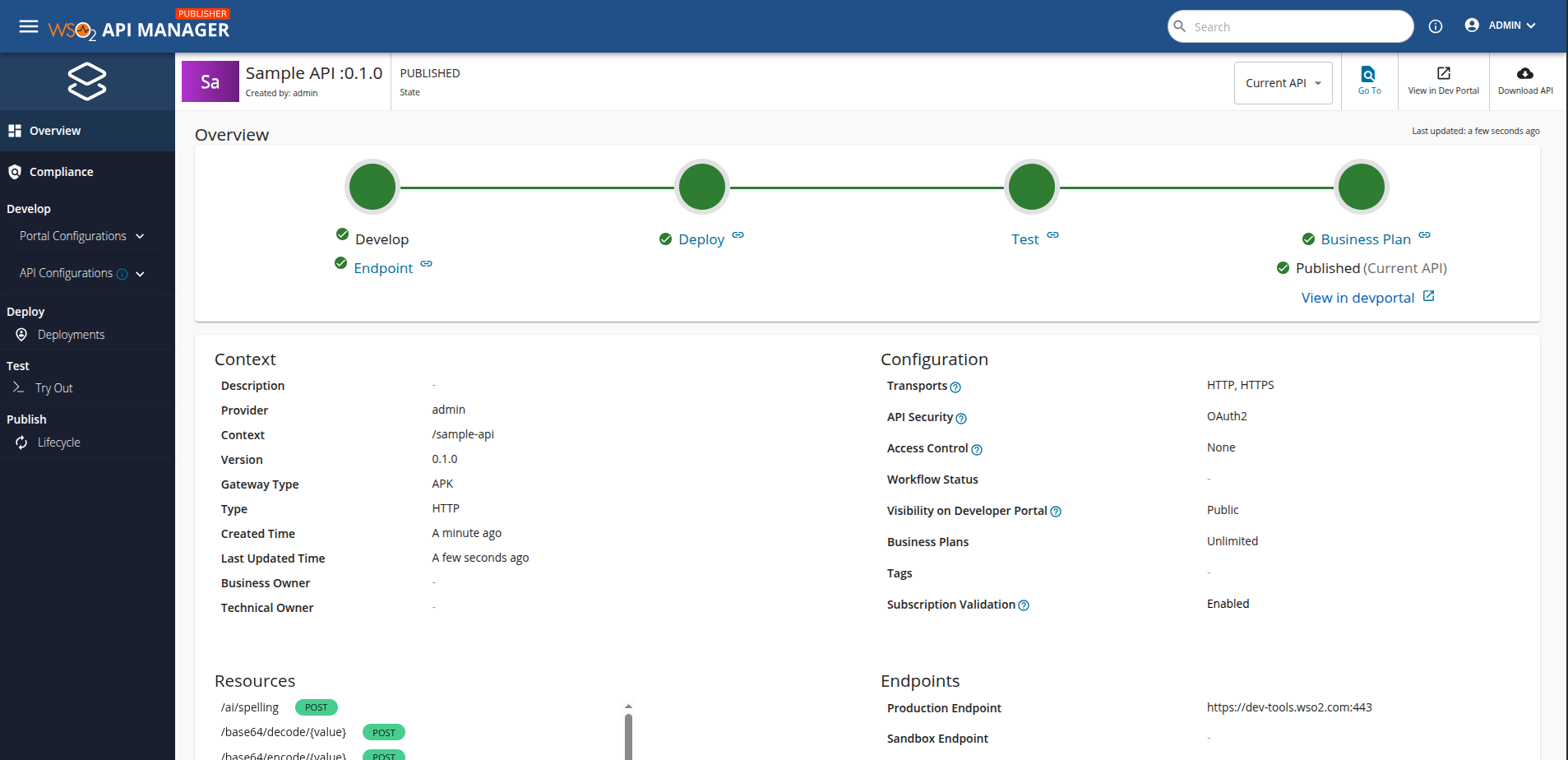 ControlPlaneOverview API