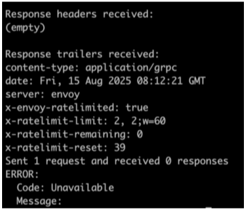 gRPC API rate limiting